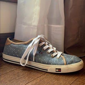 Tommy Hilfger Canvas Sneakers Denim With Polka Dot